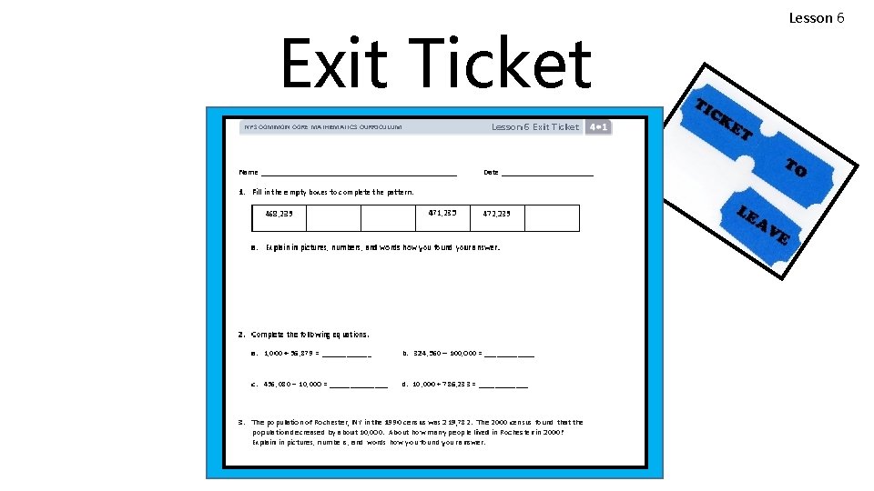 Exit Ticket Lesson 6 