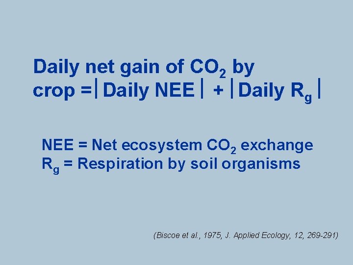Daily net gain of CO 2 by crop = Daily NEE + Daily Rg