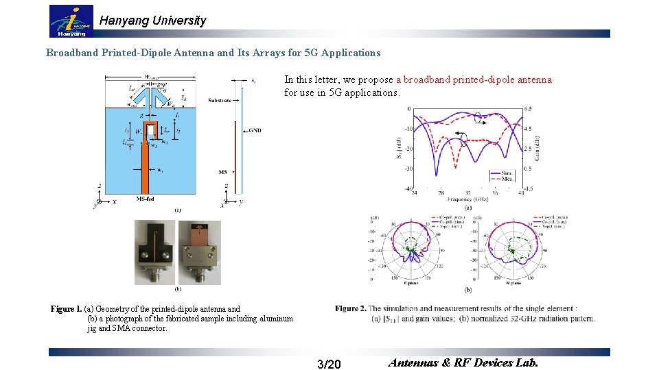 Hanyang University Broadband Printed-Dipole Antenna and Its Arrays for 5 G Applications In this