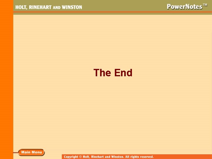 The End The End