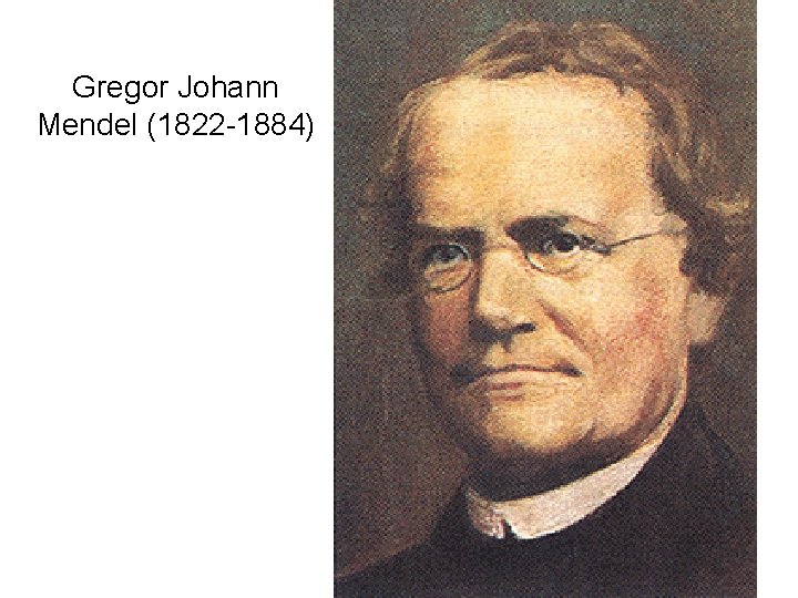 Gregor Johann Mendel (1822 -1884) 