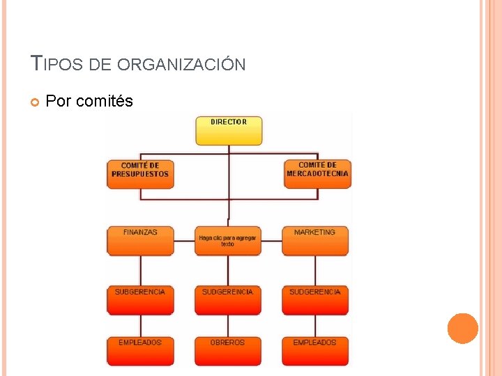 TIPOS DE ORGANIZACIÓN Por comités 
