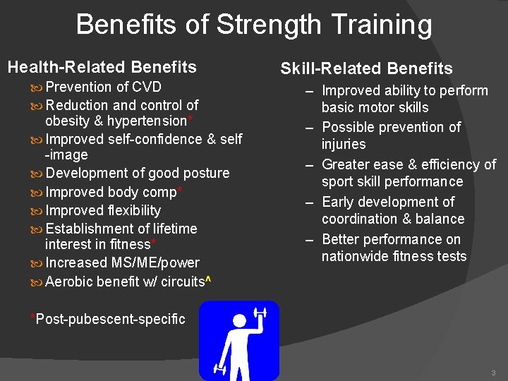 Benefits of Strength Training Health-Related Benefits Prevention of CVD Reduction and control of obesity