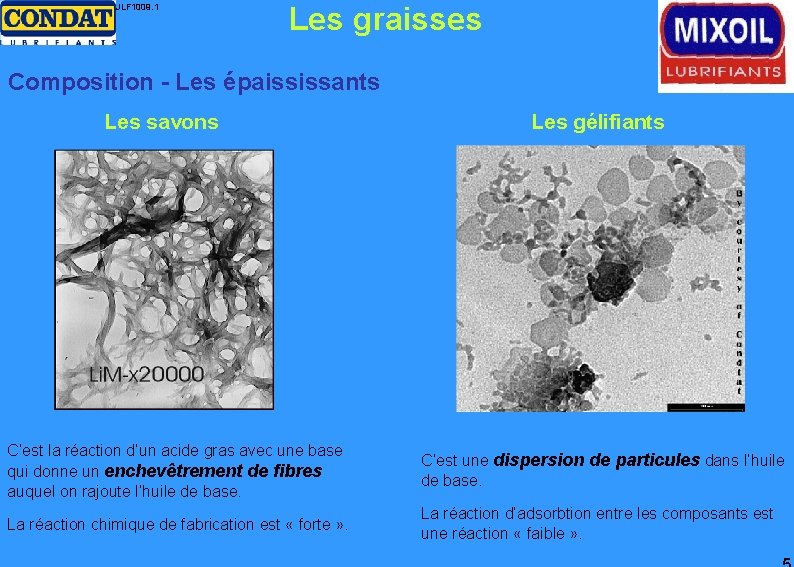 JLF 1009. 1 Les graisses Composition - Les épaississants Les savons Les gélifiants C’est