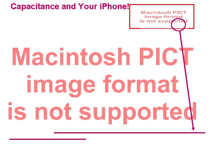 Capacitance and Your i. Phone! 