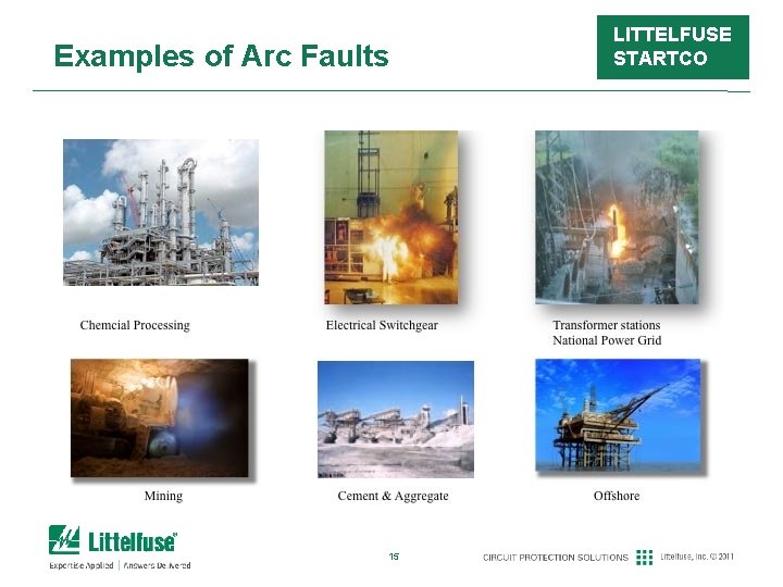 Examples of Arc Faults 15 LITTELFUSE STARTCO Examples of Arc Faults 15 LITTELFUSE STARTCO