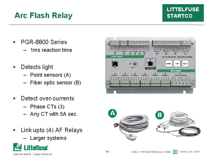 LITTELFUSE STARTCO Arc Flash Relay § PGR-8800 Series – 1 ms reaction time § LITTELFUSE STARTCO Arc Flash Relay § PGR-8800 Series – 1 ms reaction time §