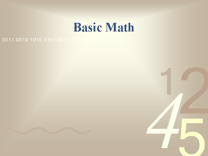 Basic Math 