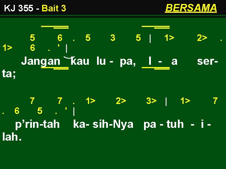 BERSAMA KJ 355 - Bait 3 5 6 1> 6. . ' | 5