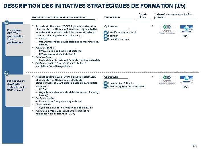 DESCRIPTION DES INITIATIVES STRATÉGIQUES DE FORMATION (3/5) I 2 b Description de l’initiative et