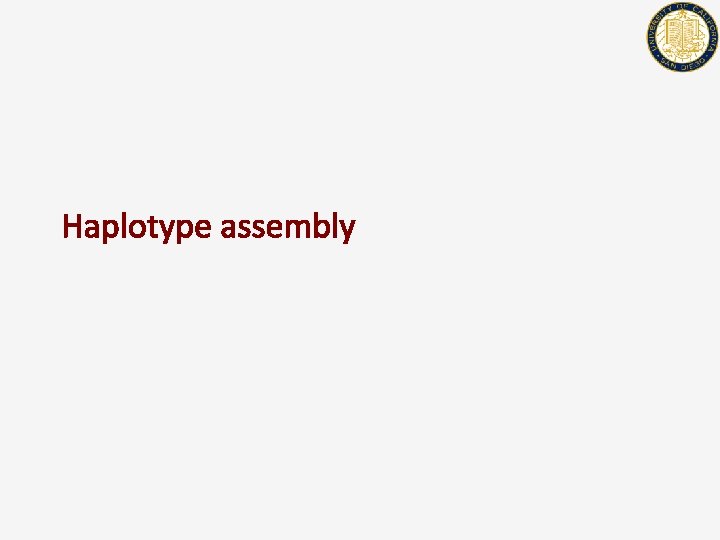 Haplotype assembly 