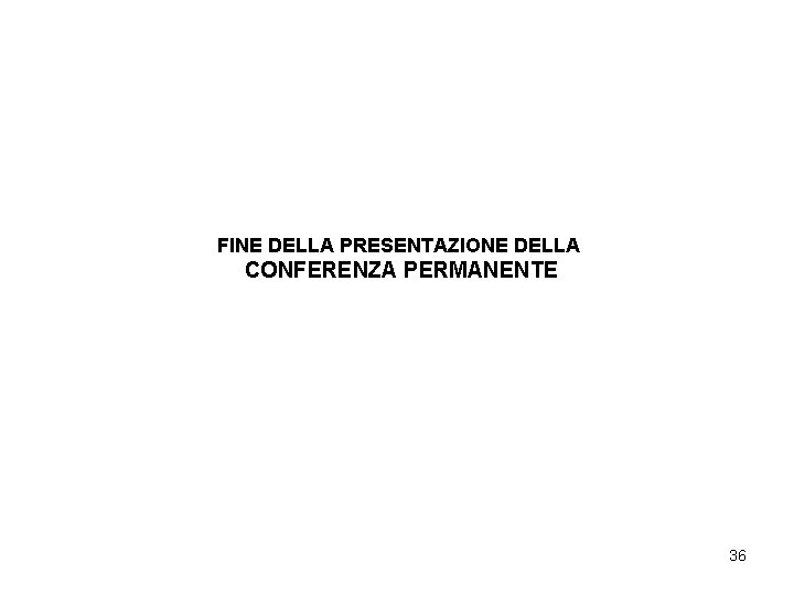 FINE DELLA PRESENTAZIONE DELLA CONFERENZA PERMANENTE 36 