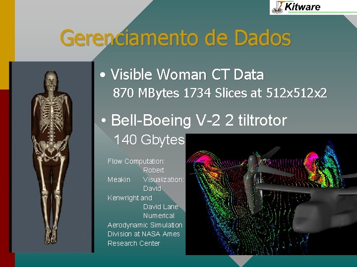 Gerenciamento de Dados • Visible Woman CT Data 870 MBytes 1734 Slices at 512