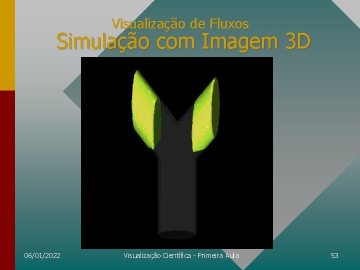 Visualização de Fluxos Simulação com Imagem 3 D 06/01/2022 Visualização Científica - Primeira Aula