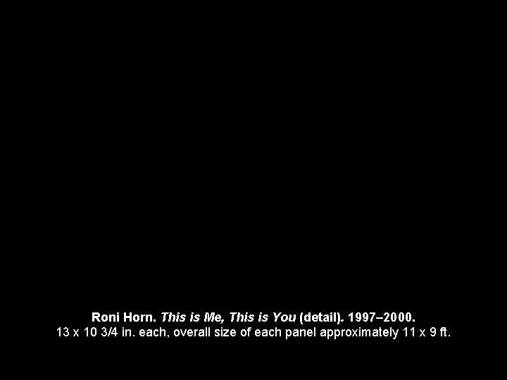Roni Horn. This is Me, This is You (detail). 1997– 2000. 13 x 10