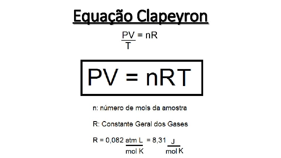 Equação Clapeyron 