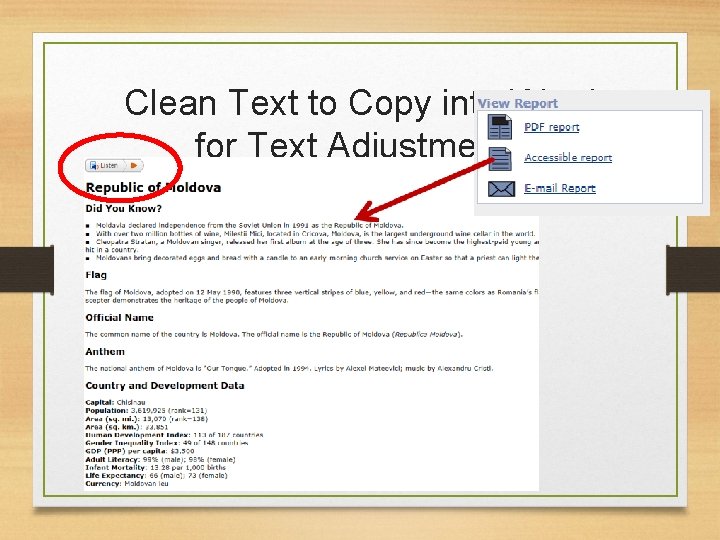Clean Text to Copy into Word for Text Adjustments 