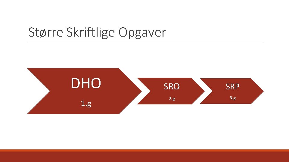 Større Skriftlige Opgaver DHO 1. g SRO SRP 2. g 3. g 