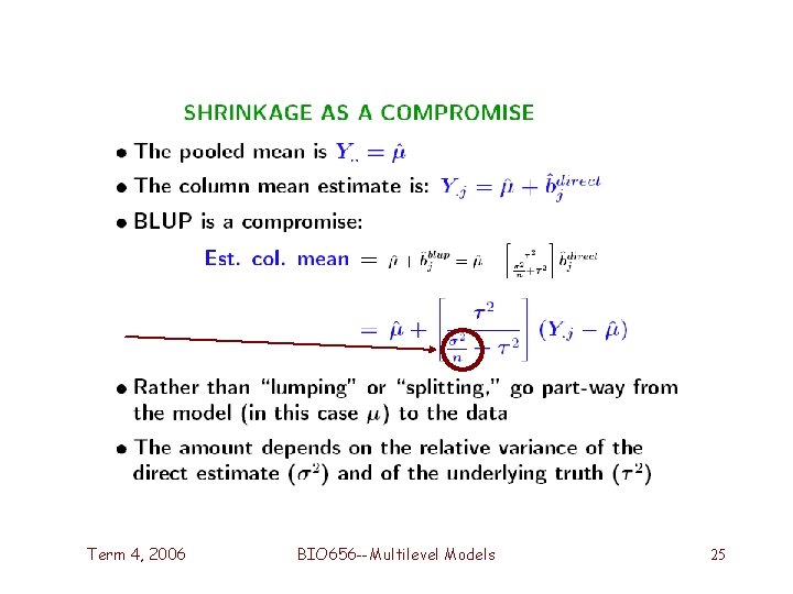 Term 4, 2006 BIO 656 --Multilevel Models 25 Term 4, 2006 BIO 656 --Multilevel Models 25