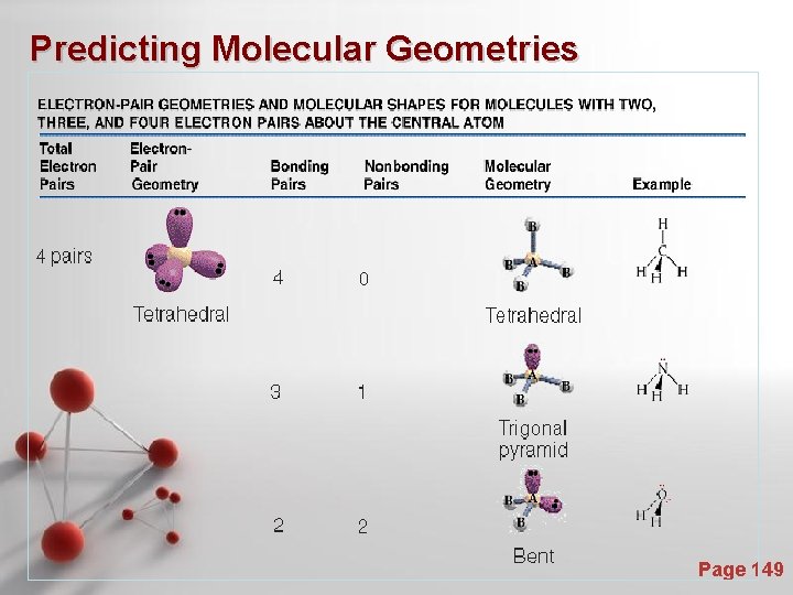Predicting Molecular Geometries Page 149 