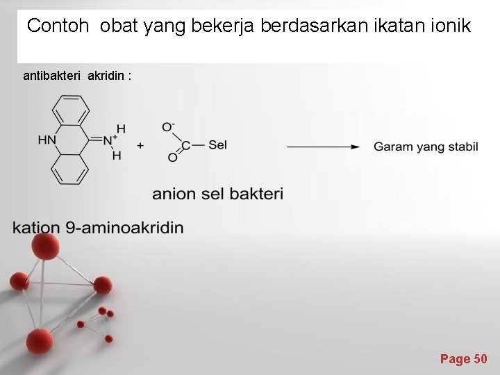 Contoh obat yang bekerja berdasarkan ikatan ionik antibakteri akridin : Page 50 