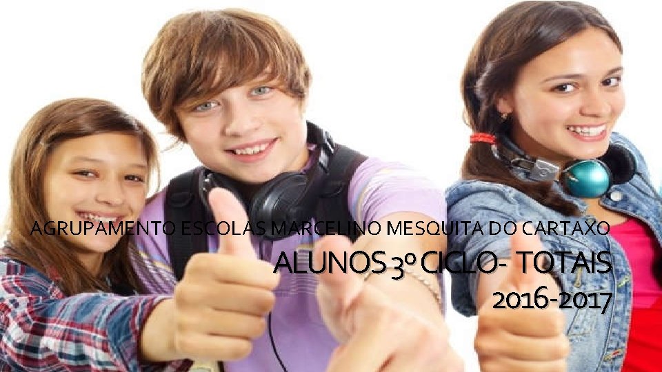 AGRUPAMENTO ESCOLAS MARCELINO MESQUITA DO CARTAXO ALUNOS 3º CICLO- TOTAIS 2016 -2017 