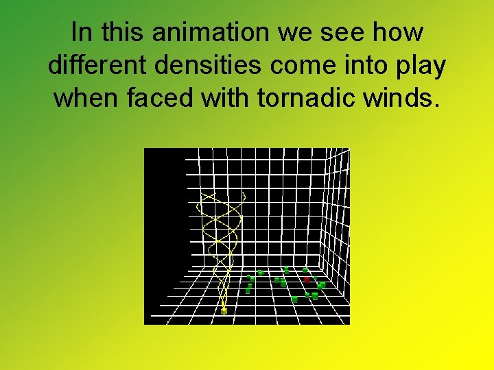 In this animation we see how different densities come into play when faced with