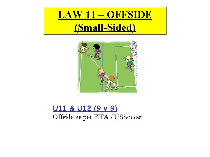 LAW 11 – OFFSIDE (Small-Sided) U 11 & U 12 (9 v 9) Offside