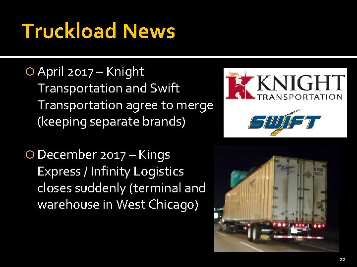 Truckload News April 2017 – Knight Transportation and Swift Transportation agree to merge (keeping