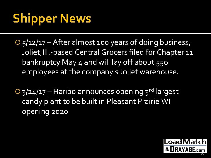 Shipper News 5/12/17 – After almost 100 years of doing business, Joliet, Ill. -based