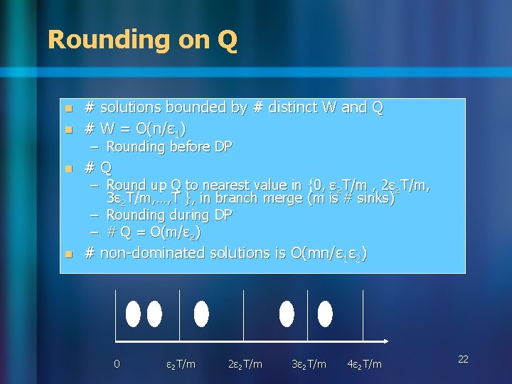 Rounding on Q n # solutions bounded by # distinct W and Q #