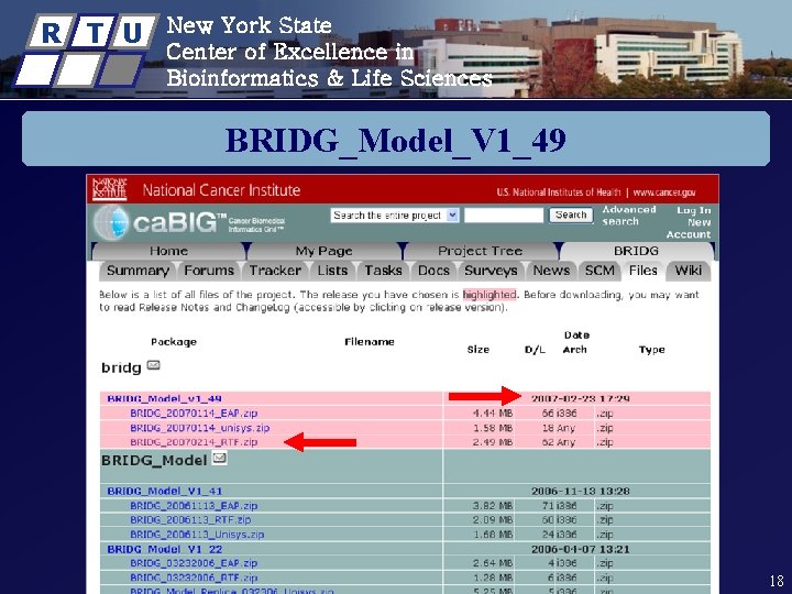 R T U New York State Center of Excellence in Bioinformatics & Life Sciences