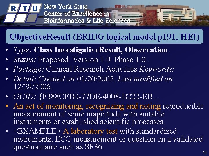 R T U New York State Center of Excellence in Bioinformatics & Life Sciences