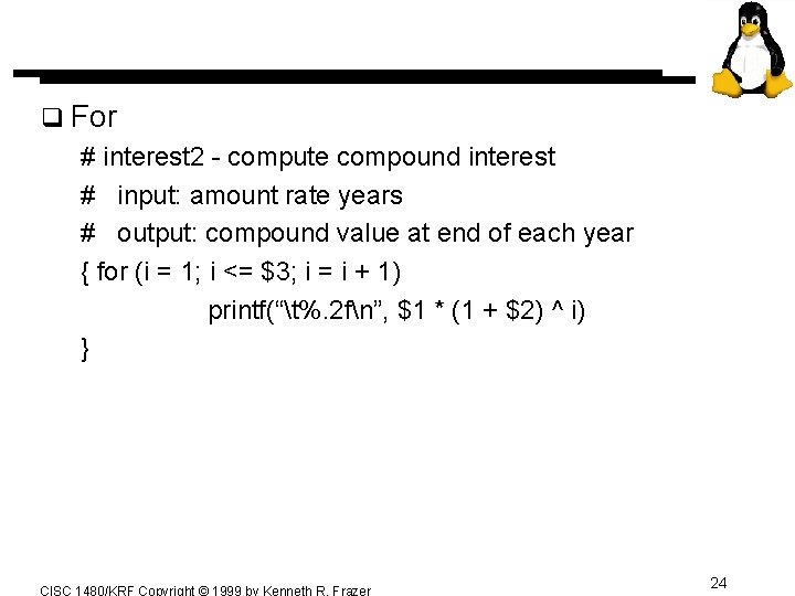 q For # interest 2 - compute compound interest # input: amount rate years q For # interest 2 - compute compound interest # input: amount rate years