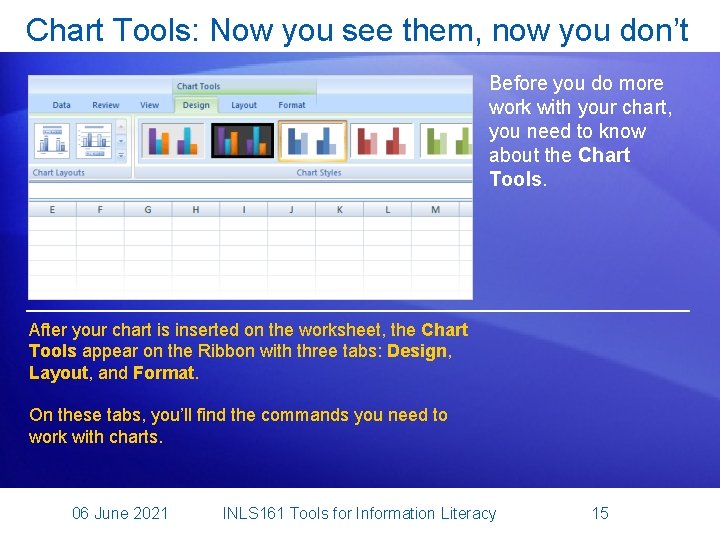 Chart Tools: Now you see them, now you don’t Before you do more work