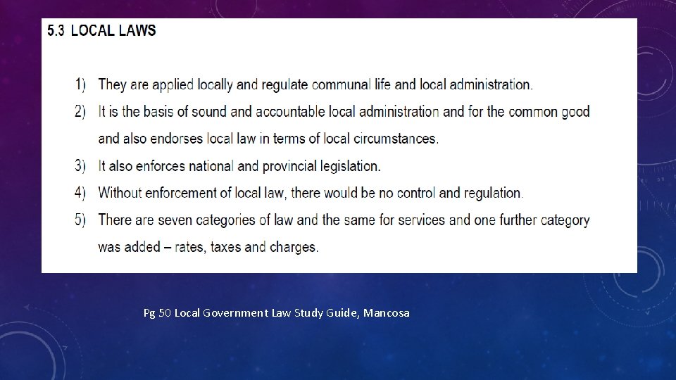 Pg 50 Local Government Law Study Guide, Mancosa 