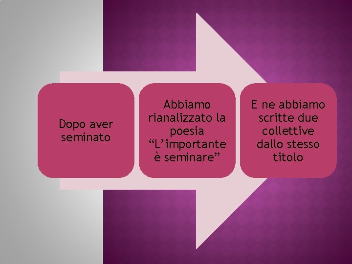 Dopo aver seminato Abbiamo rianalizzato la poesia “L’importante è seminare” E ne abbiamo scritte