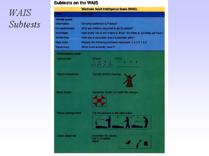 WAIS Subtests 