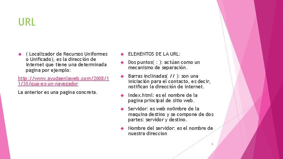 URL ( Localizador de Recursos Uniformes o Unificado), es la dirección de internet que URL ( Localizador de Recursos Uniformes o Unificado), es la dirección de internet que