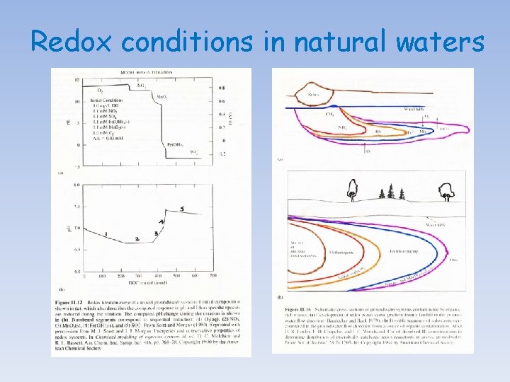 Redox conditions in natural waters 