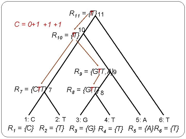 T 11 R 11 = {T} C = 0+1 +1 +1 10 T R