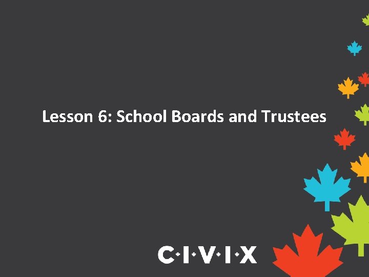 Lesson 6: School Boards and Trustees 