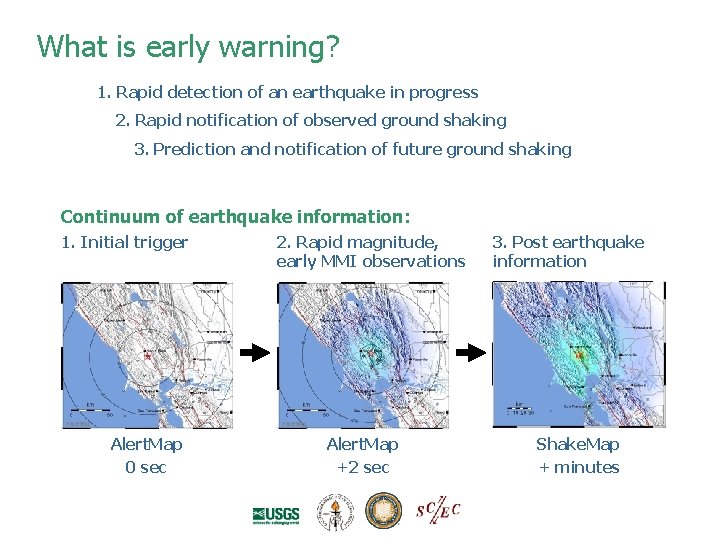 What is early warning? 1. Rapid detection of an earthquake in progress 2. Rapid What is early warning? 1. Rapid detection of an earthquake in progress 2. Rapid