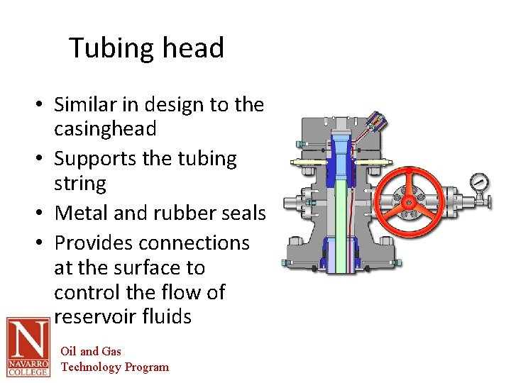 Tubing head • Similar in design to the casinghead • Supports the tubing string