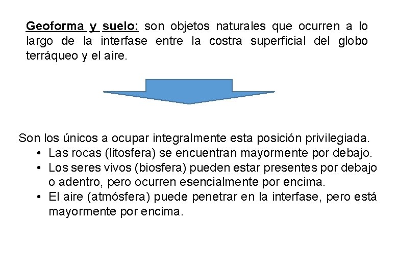 Geoforma y suelo: son objetos naturales que ocurren a lo largo de la interfase