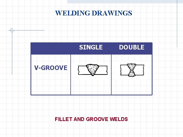 WELDING DRAWINGS SINGLE DOUBLE V-GROOVE FILLET AND GROOVE WELDS 