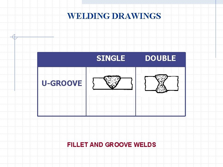 WELDING DRAWINGS SINGLE DOUBLE U-GROOVE FILLET AND GROOVE WELDS 