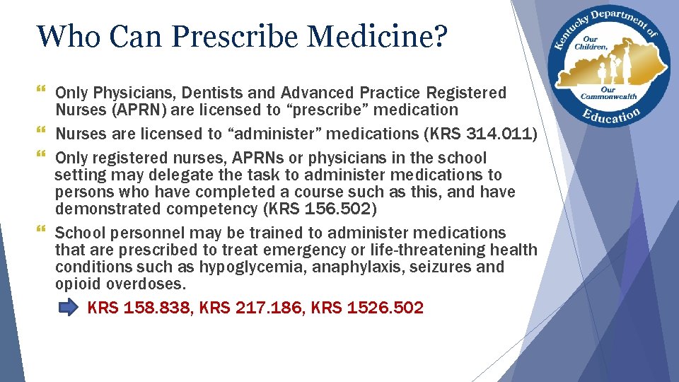 Who Can Prescribe Medicine? } Only Physicians, Dentists and Advanced Practice Registered Nurses (APRN)