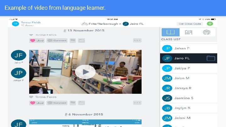 Example of video from language learner. 