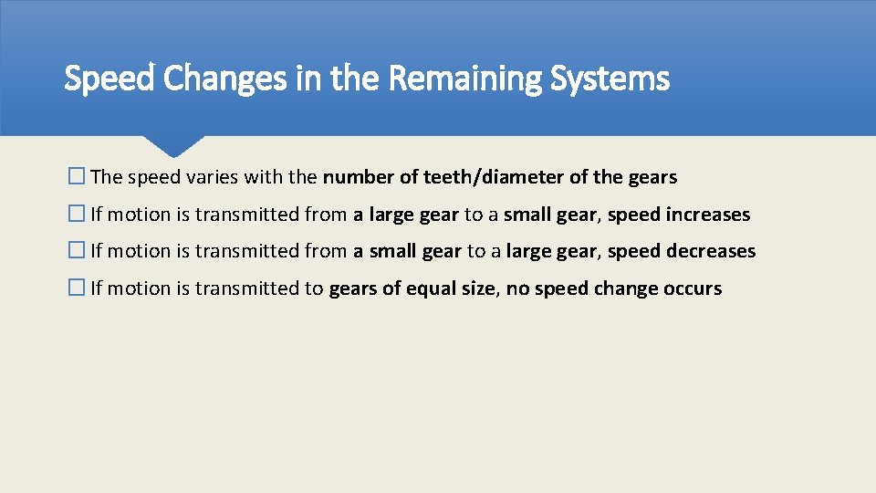 Speed Changes in the Remaining Systems � The speed varies with the number of